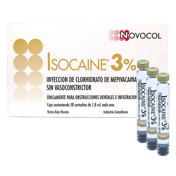 Anestesia Isocaine 3% (Mepivacaine) Novocol 50 tubos