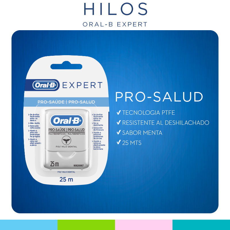 EXPERT – Hilo Dental Pro Salud con Cera, Sabor Menta 25M ORALB