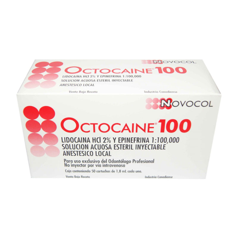 Anestesia Octocaine 2% (Lidocaina) Novocol 50 tubos